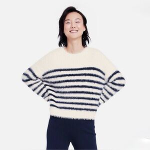 La Ligne x Target Fuzzy Yarn Striped Crewneck Sweater Sz XXS